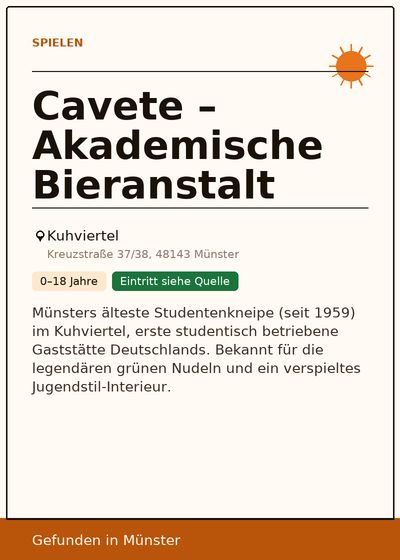 Cavete – Akademische Bieranstalt