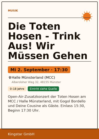 Die Toten Hosen - Trink Aus! Wir Müssen Gehen