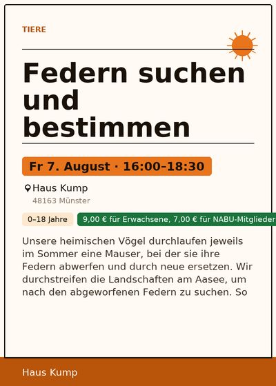 Federn suchen und bestimmen