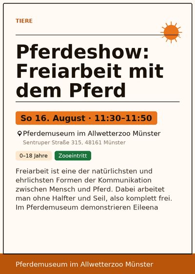 Pferdeshow: Freiarbeit mit dem Pferd